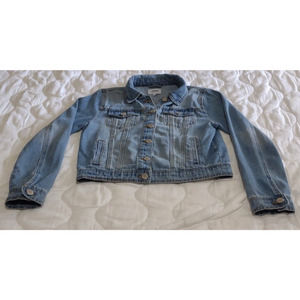 CI Sono Denim Jacket Women's M Blue Long Sleeves Cropped Medium Wash